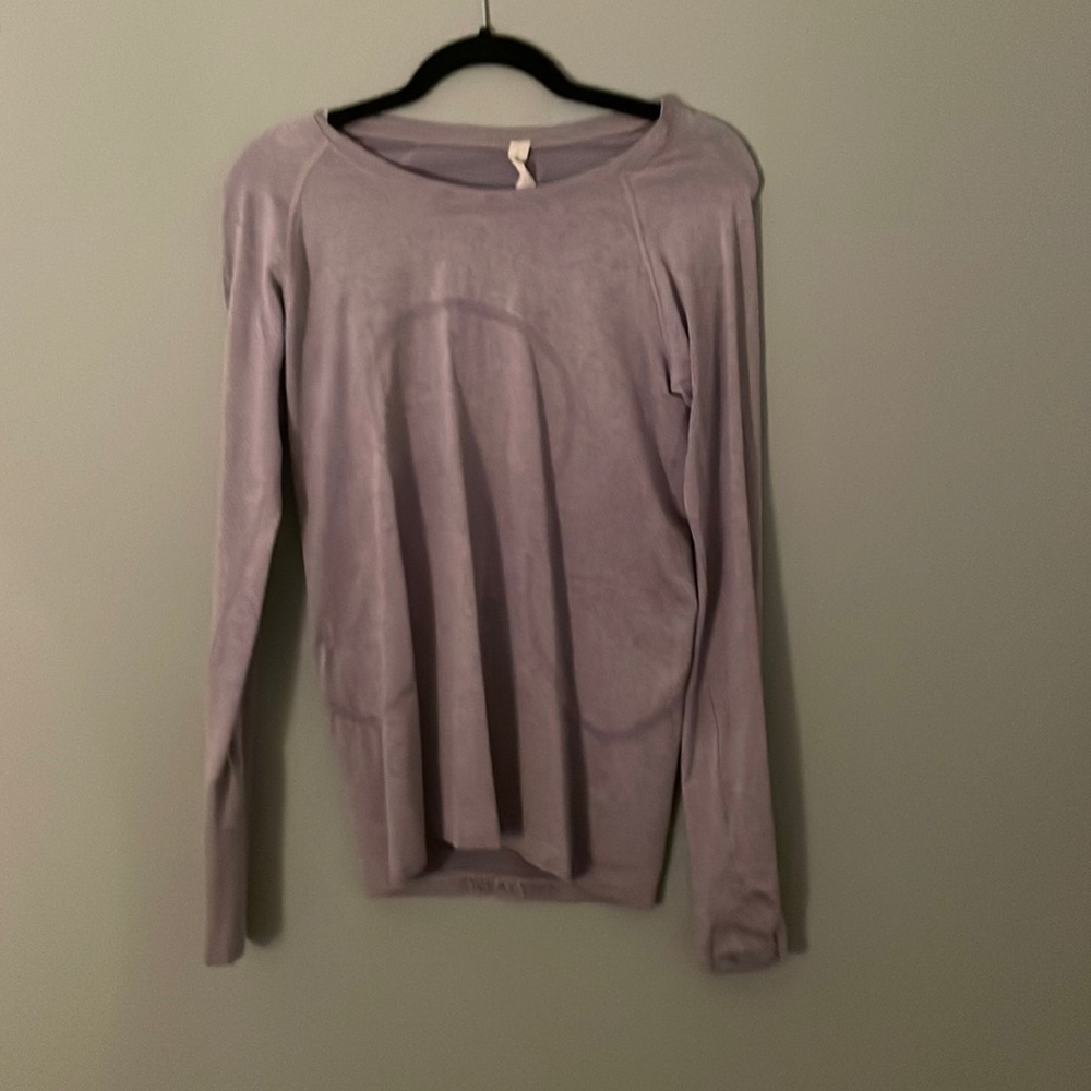 Purple lulu long sleeve with thumb wholes